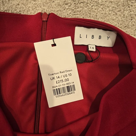NWT Libby London Tiverton Stretch Crepe Dress in Red Size 10 (UK 14) - Picture 5 of 5